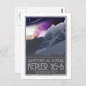Postkarte für Raumfahrten - Kepler 16-b (Vorne/Hinten)