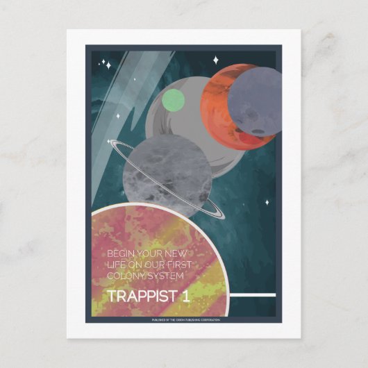Postkarte für Raumfahrten - Trappist 1 (Vorderseite)