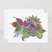 Postkarte für Regenbogenbukett (Vorne/Hinten)