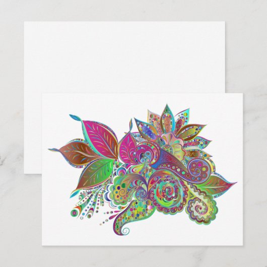 Postkarte für Regenbogenbukett (Vorne/Hinten)