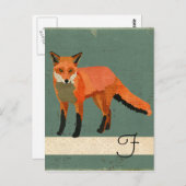 Postkarte für Retro Fox (Vorne/Hinten)