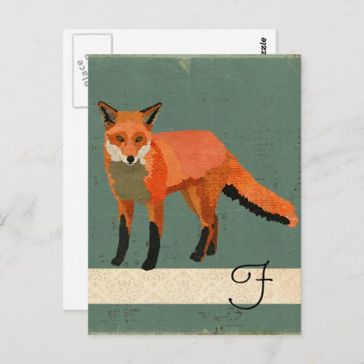 Postkarte für Retro Fox (Vorne/Hinten)