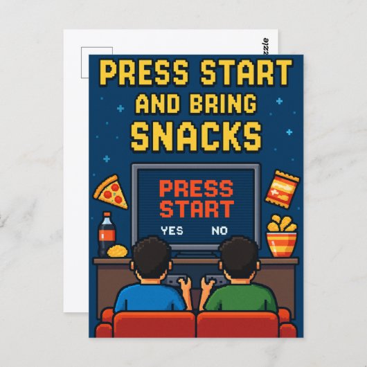 Postkarte für Retro-Gamer-Freunde (Vorne/Hinten)