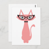 Postkarte für Retro-Katze - Cha Cha Katze (Vorne/Hinten)