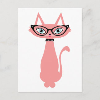 Postkarte für Retro-Katze - Cha Cha Katze