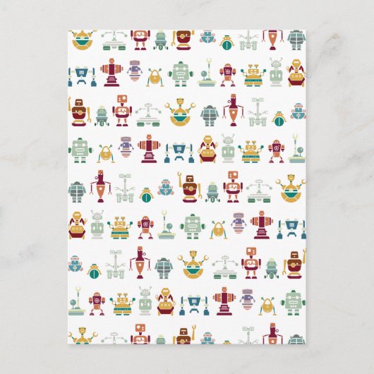 Postkarte für Retro-Roboter (Vorderseite)