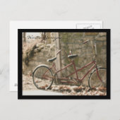 Postkarte für Retro-Tandembike (Vorne/Hinten)