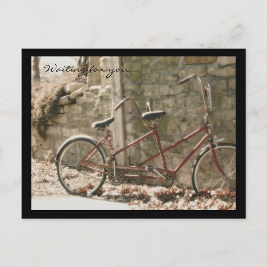 Postkarte für Retro-Tandembike (Vorderseite)