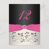 Postkarte für Rosa, Schwarz und Silberne Tischnumm (Vorderseite)