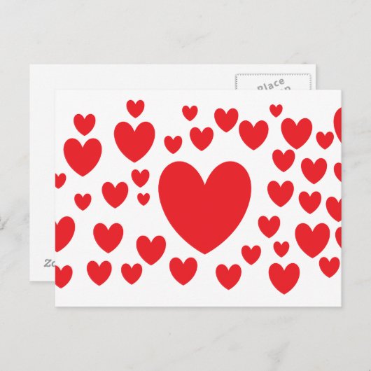 Postkarte für rote Herzen (Vorne/Hinten)