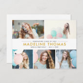 Postkarte für sauberen Collage Abschluss (Vorne/Hinten)