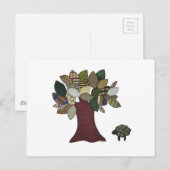 Postkarte für Schafe und Bäume (Vorne/Hinten)
