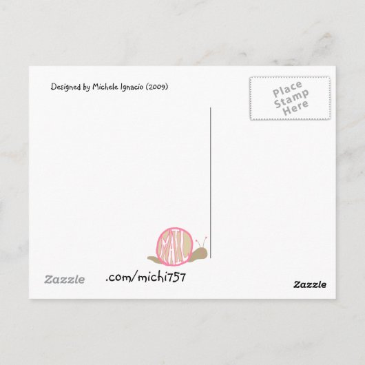 Postkarte für Schneckenpost (Rückseite)