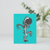 Postkarte für Schwarz/Weiß-Rollen (Stehend Vorderseite)