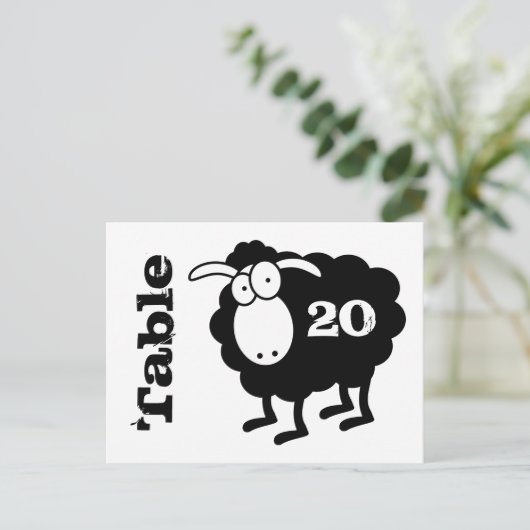 Postkarte für schwarze Schafe (Stehend Vorderseite)