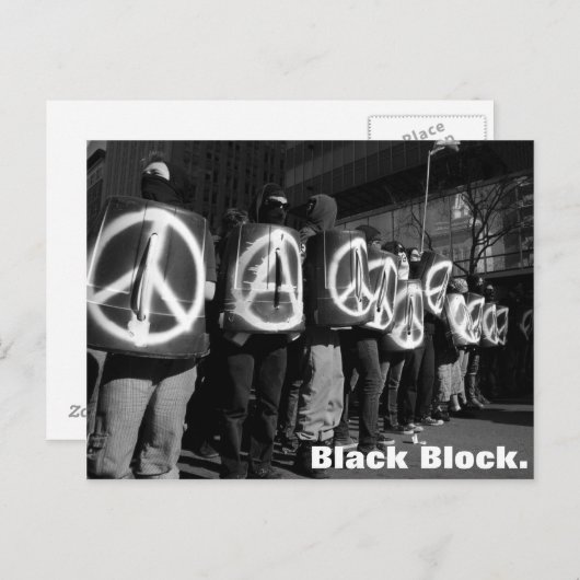 Postkarte für schwarzen Block (Vorne/Hinten)