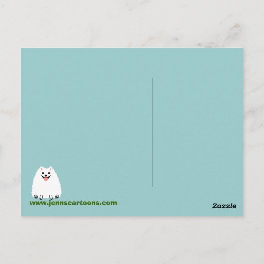 Postkarte für Schwarzweiß-Spitz (Rückseite)