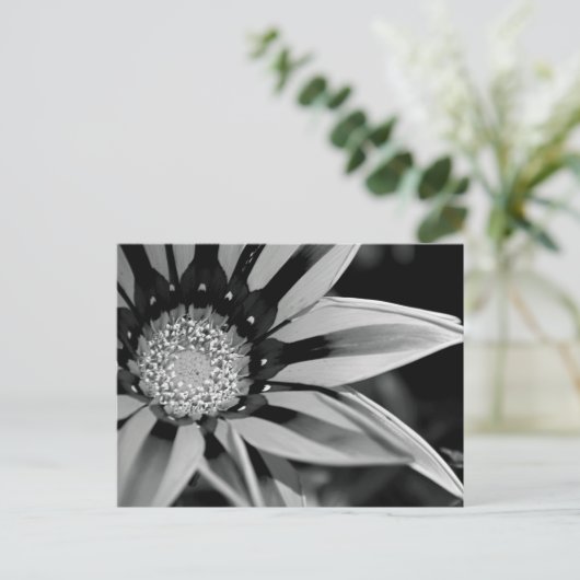 Postkarte für Schwarzweiß-Wildblume (Stehend Vorderseite)