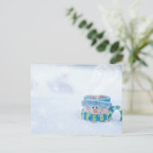 Postkarte für Snowman-Illustration (Stehend Vorderseite)