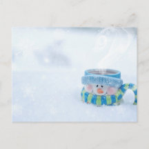 Postkarte für Snowman-Illustration