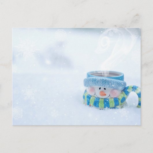 Postkarte für Snowman-Illustration (Vorderseite)