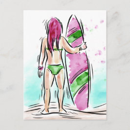 Postkarte für Surfer Girl