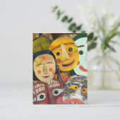 Postkarte für traditionelle koreanische Masken (Stehend Vorderseite)