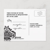 Postkarte für traditionellen Damast (Rückseite)