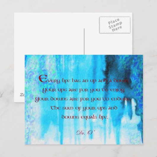 Postkarte für Ups und Downs (Vorne/Hinten)