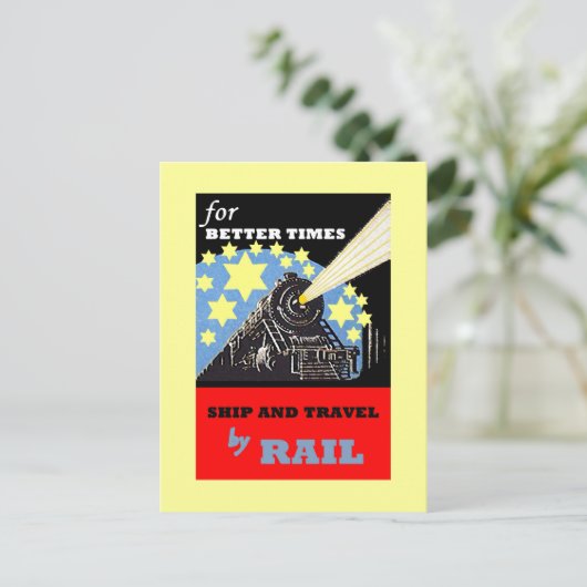 POSTKARTE FÜR Vintage EISENBAHNREISE (Stehend Vorderseite)