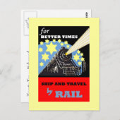 POSTKARTE FÜR Vintage EISENBAHNREISE (Vorne/Hinten)