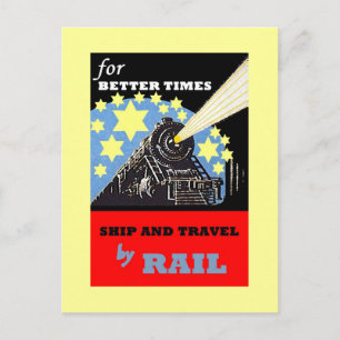 POSTKARTE FÜR Vintage EISENBAHNREISE