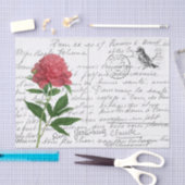 Postkarte für Vintage Peony-Bird-Karte Seidenpapier (Handwerk)