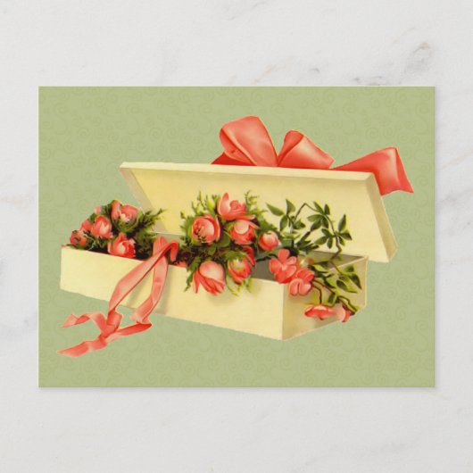 Postkarte für Vintage Rose (Vorderseite)