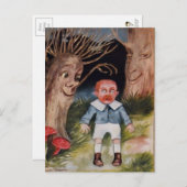 Postkarte für Vintage Spooky-Bäume (Vorne/Hinten)