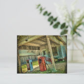 Postkarte für Vintage Tankstelle (Stehend Vorderseite)