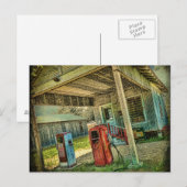 Postkarte für Vintage Tankstelle (Vorne/Hinten)