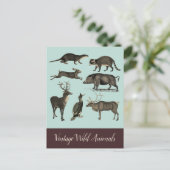 Postkarte für Vintage wild lebende Tiere (Stehend Vorderseite)
