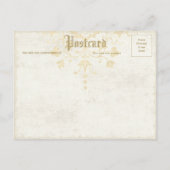Postkarte für Vintagen, floralen benutzerdefiniert (Rückseite)