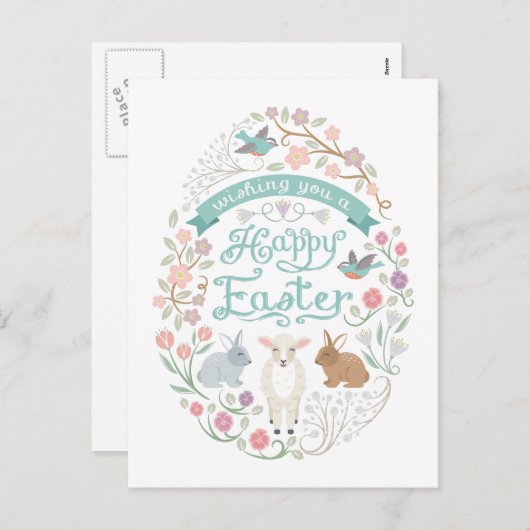 Postkarte für Waldland Ostereier (Vorne/Hinten)