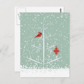 Postkarte für Weiße Bäume (Vorne/Hinten)