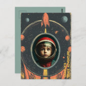 Postkarte für Weltraumabenteuer (Vorne/Hinten)