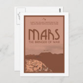 Postkarte für Weltraumreisen - Mars (Vorne/Hinten)