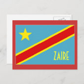 Postkarte für Zaire-Flagge (Vorne/Hinten)