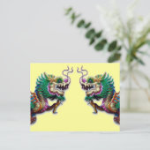 Postkarte für zwei Drachen (Stehend Vorderseite)