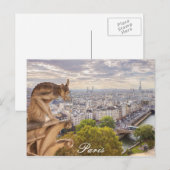 Postkarte | Gargoyle & Eiffel Tower View | Paris (Vorne/Hinten)