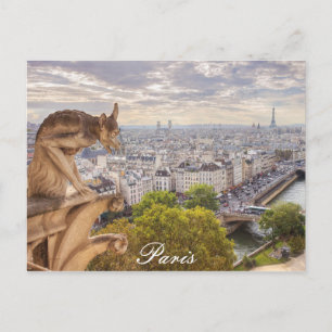 Postkarte Gargoyle & Eiffel Tower View Paris