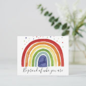 Postkarte - Gay Rainbow, seien Sie stolz auf Sie (Stehend Vorderseite)