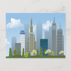 Postkarte Gebäude der Stadt