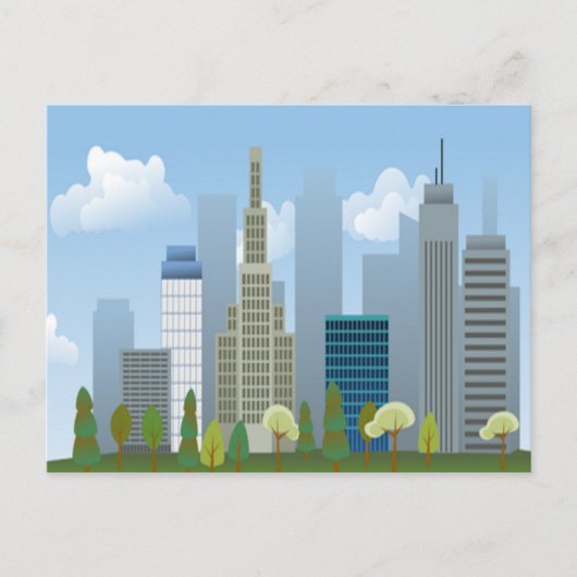 Postkarte Gebäude der Stadt (Vorderseite)